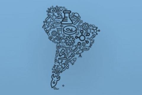 representación de la ciencia en el mapa de latinoamerica